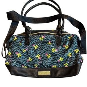 Betsey Johnson Vintage Leopard Floral Tote/Crossbody Bag – Y2K Vibes!